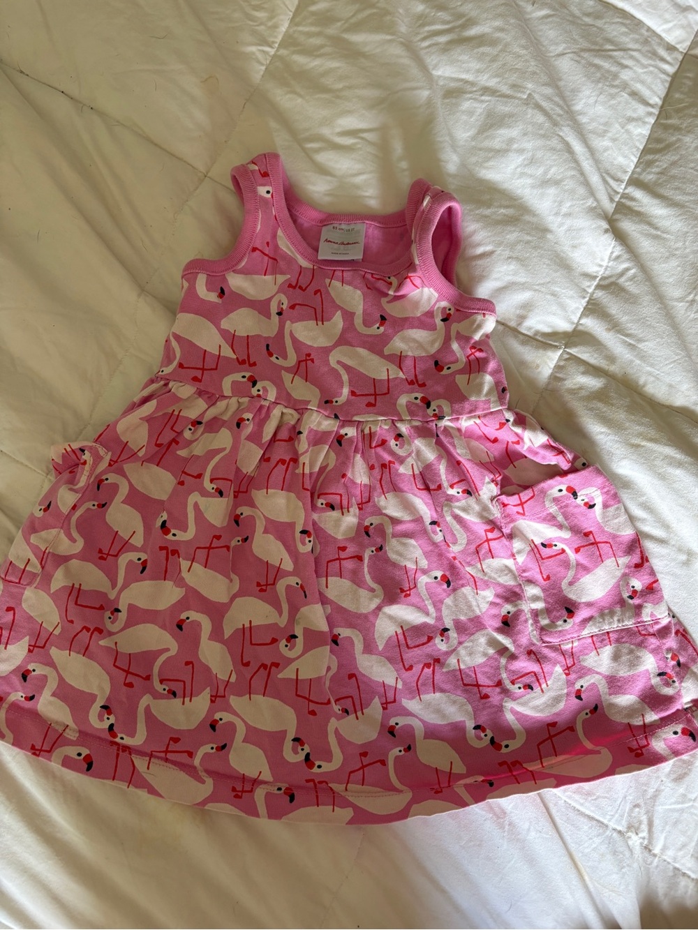 Hanna Andersson Pink Flamingo Print Tank Dress